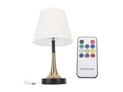 Lâmpada de Mesa de Cabeceira Usb Regulável com 3 Temperaturas de Cor e Controle Remoto