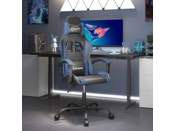 Vidaxl Cadeira De Gaming Couro Artificial Preto E Azul