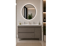 Móvel De Casa De Banho Com Lavatório Origenbath Caprera Sem Espelho 120x45 Cm 2 Cubas Carvalho Smoky