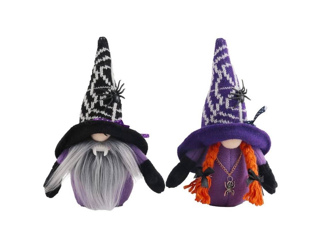 Enfeite de Halloween de Duende com Aranhas, Boneco sem Rosto para Decoração de Mesa, Presente
