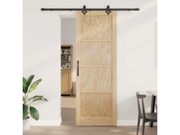 Vidaxl Porta Deslizante Natural E Preto 83 X 232 Cm