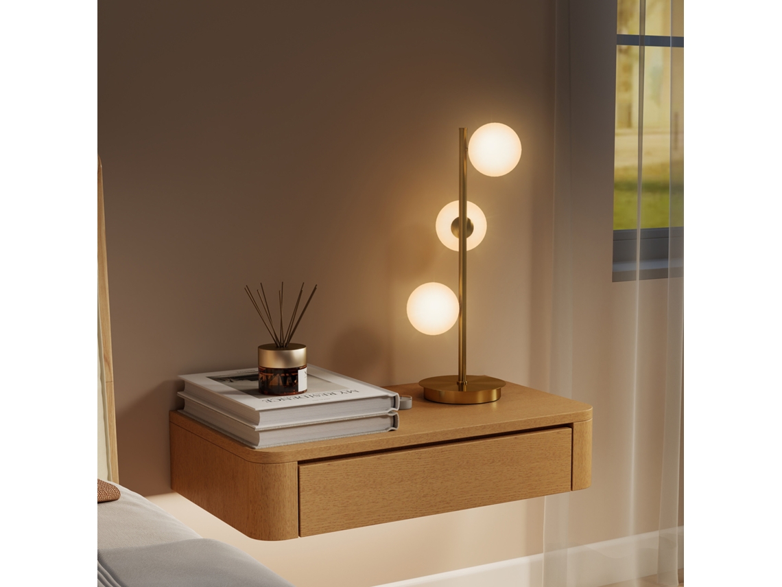Candeeiro De Mesa Pangivo Com 3 Globos E Base Em Aço G9 53 Cm Bronze