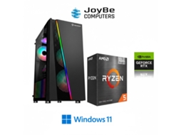 Desktop gaming Joybe com Windows 11 Pro, AMD Ryzen 5 5500, Nvidia Geforce RTX 3050, 8GB RAM, 512GB SSD, Wi-Fi JOYBE COMPUTERS