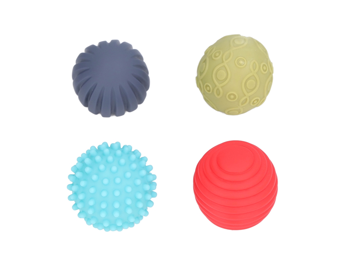Mali 4pcs Conjunto de Bolas Sensoriais Texturizadas para Bebê com Diferentes Formas e Cores