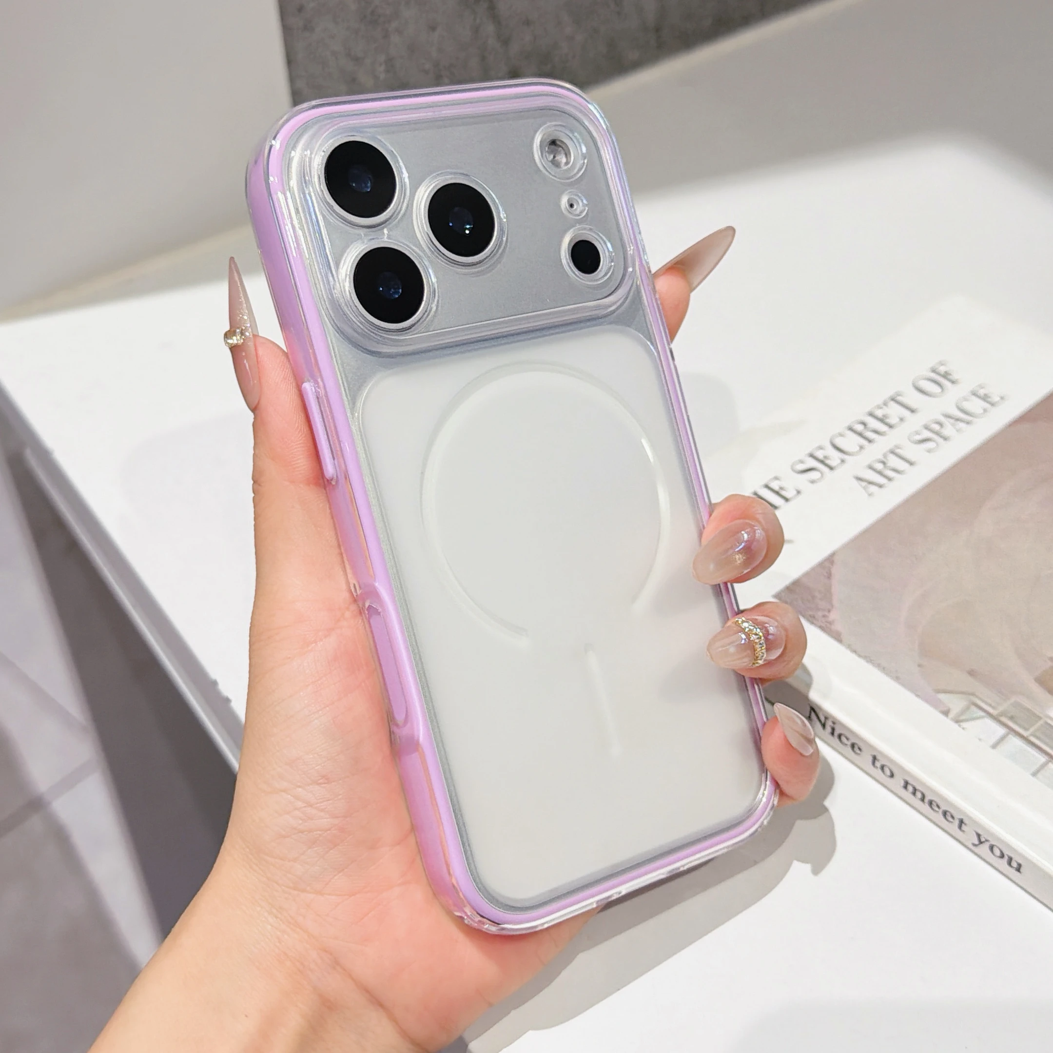 Capa Transparente Fosca 2 Em 1 À Prova De Choque Para Iphone 11