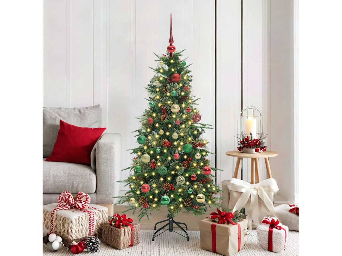 Vidaxl Árvore De Natal Articulada Artificial Verde 150 Cm Pe E Pvc