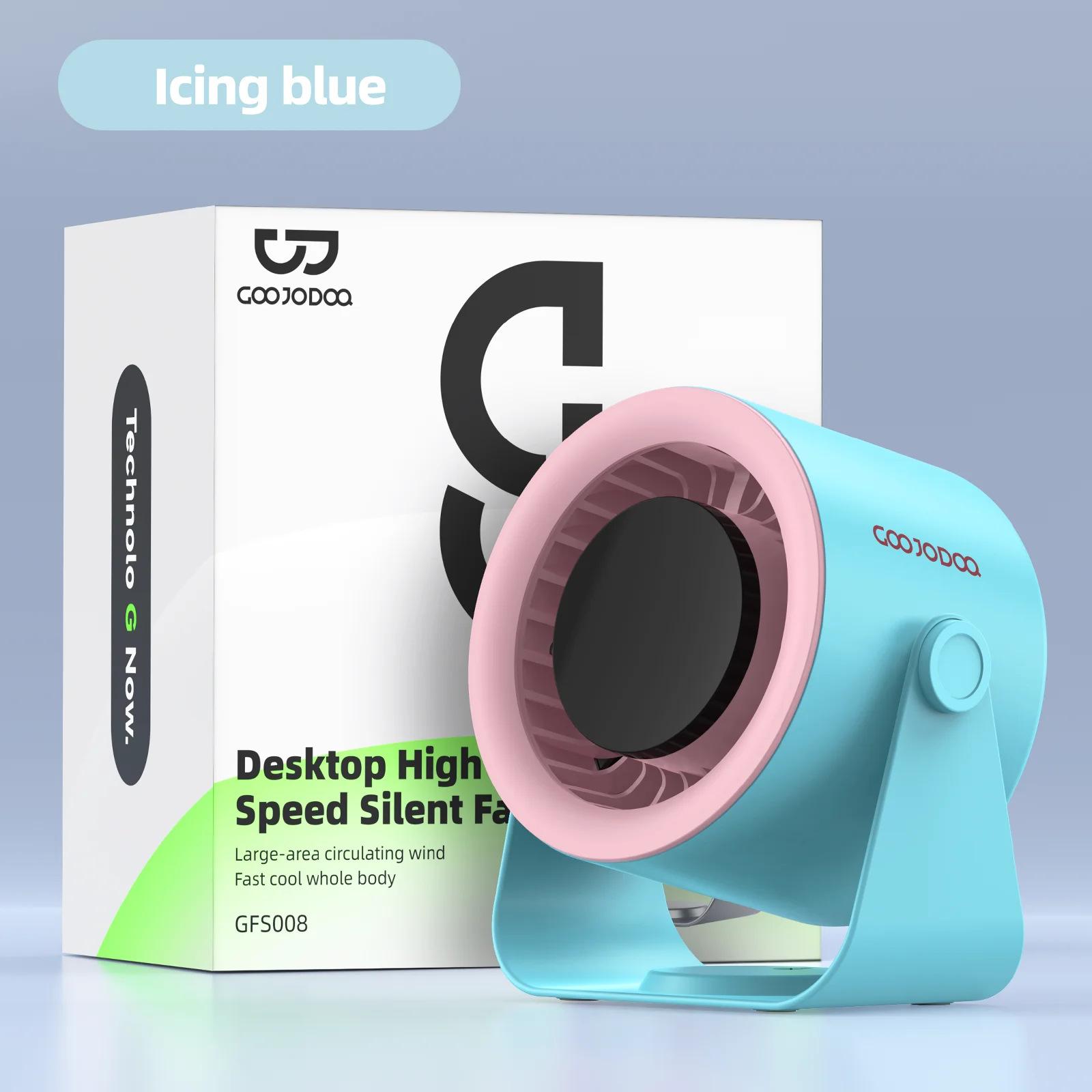 Mini Ventilador MDUG com 3 Velocidades e Bateria 1800mah (verde)