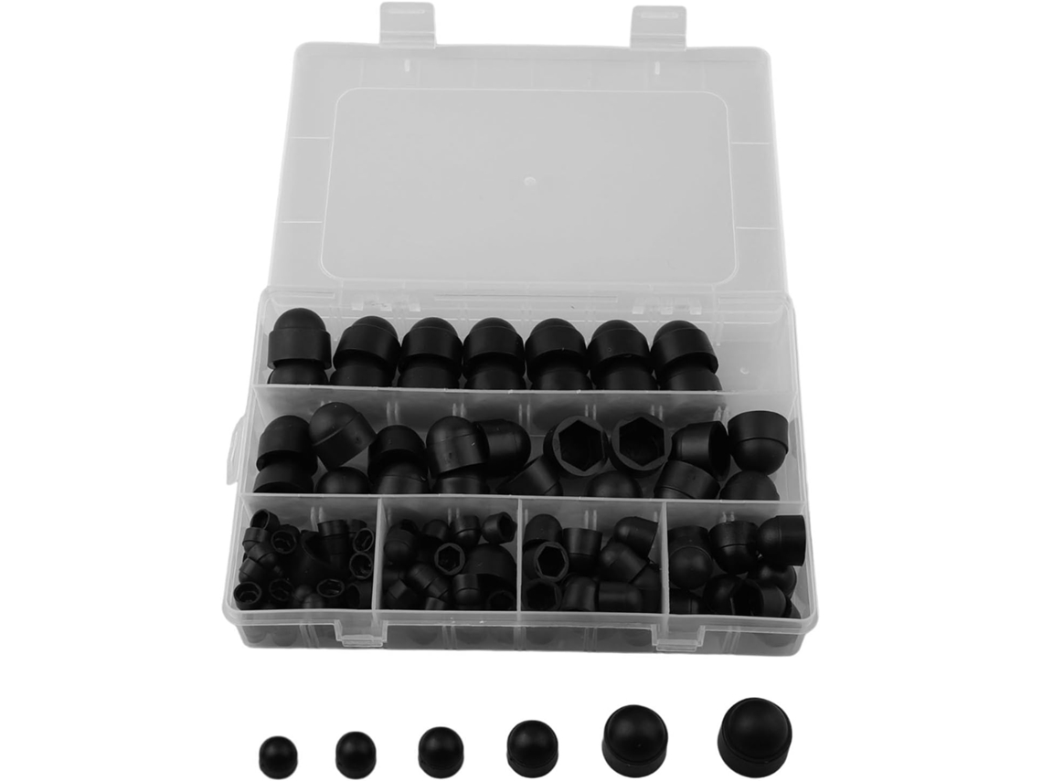 Conjunto De 145 Capas Sextavadas Nylon Para Proteger Porcas E