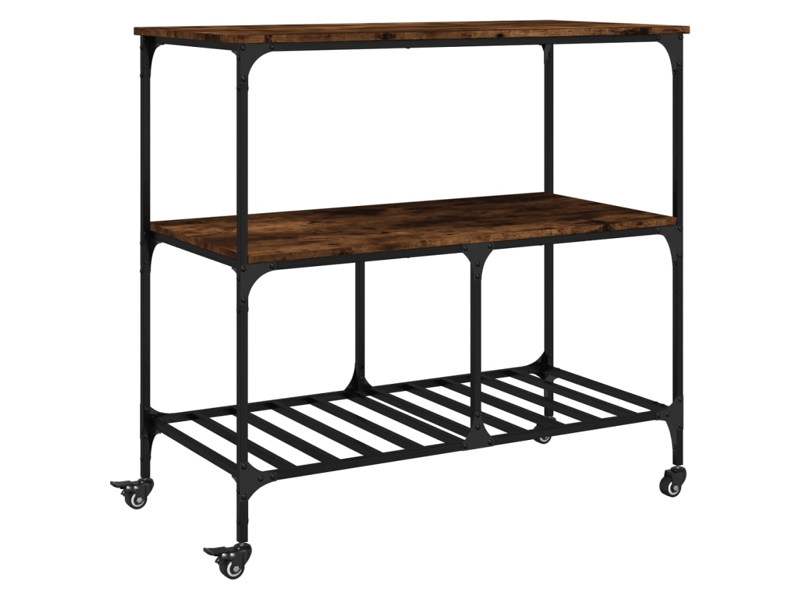Kitchen Trolley, Kitchen Trolleys Vidaxl Marrom Madeira Processada (n/a)
