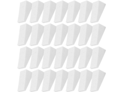 Pacote com 50 esponjas cosméticas triangulares brancas, esponja de dupla função.
