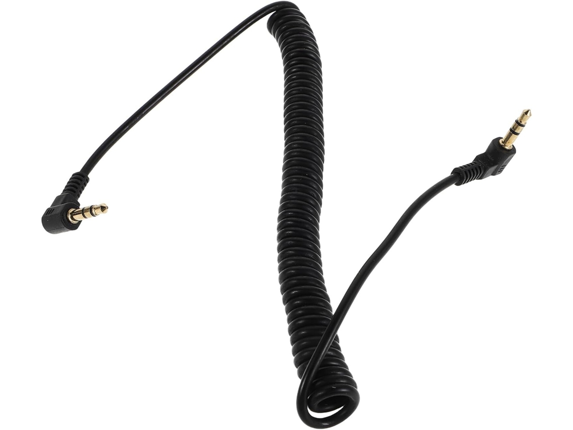 Cabo De Áudio Enrolado Macho Para Macho Com Conector Duplo Angular, Design Retrátil Com Mola Em Cobre