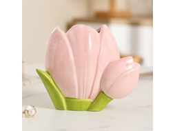 Porta-bengalas de cerâmica em formato de tulipa, organizador de mesa, porta-pinceis para maquilhagem, item decorativo.