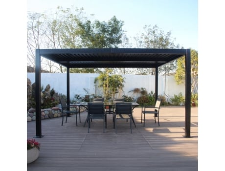 Pérgola Bioclimática 4x3m Estrutura Em Alumínio Cinza Antracite Hydra Concept U