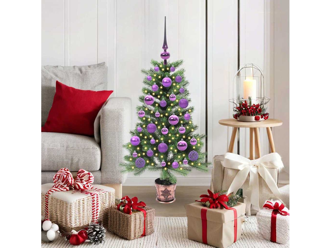 Vidaxl Árvore De Natal Com 150 Leds Com Suporte Verde 90 Cm Pe