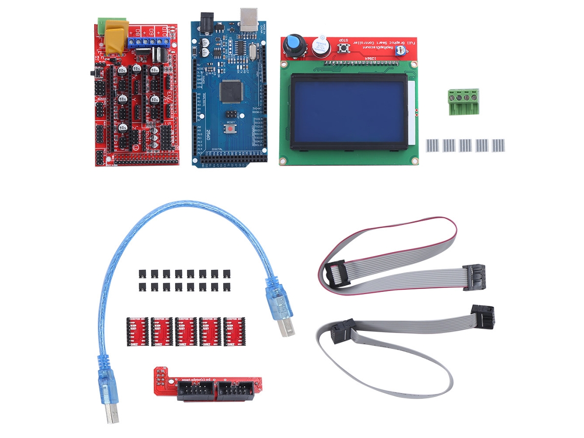 Kit De Impressora 3d Com Placa Mega 2560, Controlador Ramps 1.4, Lcd 12864 E Driver A4988