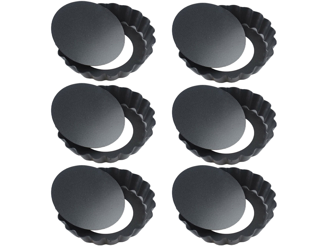 Mini Forma de Bolo Antiaderente de 10 Cm, Bandeja de Malha Removível para Assar MDUG (6 Peças)