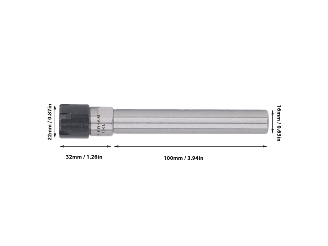 Laxiscreed Vara De Extensão Para Collet Er16m Em Fresadora Cnc Com Chave