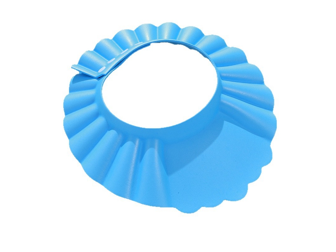 Chapéu De Lavagem Em Formato De Flor Ondulada Azul Para Bebê, Pp Sem Bpa Com Faixa Regulável À Prova D'água