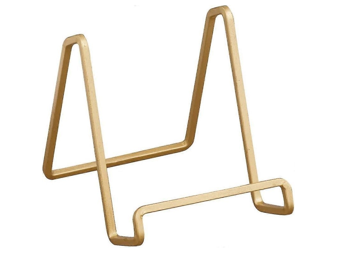 Suporte de Prateleira de Aço Quadrado Dourado com 10cm para Livros, Fotos e Quadros