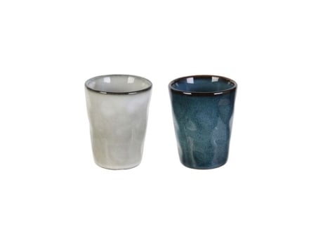 Tasses De Espresso Sabor E Degustação Cinza E Azul 100 Ml Conjunto De 2 Cerâmica Saveur Et Degustation