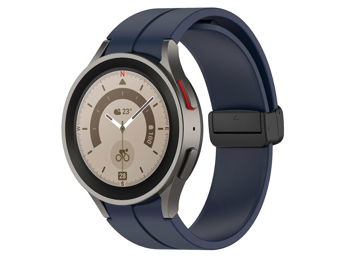 Pulseira De Relógio De Silicone Preta Com Fecho Dobrável Magnético