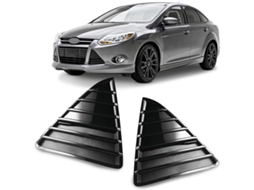 Jkapcyjfhf Conjunto De 2 Protetores Grade Do Para Choque Dianteiro Ford Focus 2012, 2013e 2014-preto Brilhante