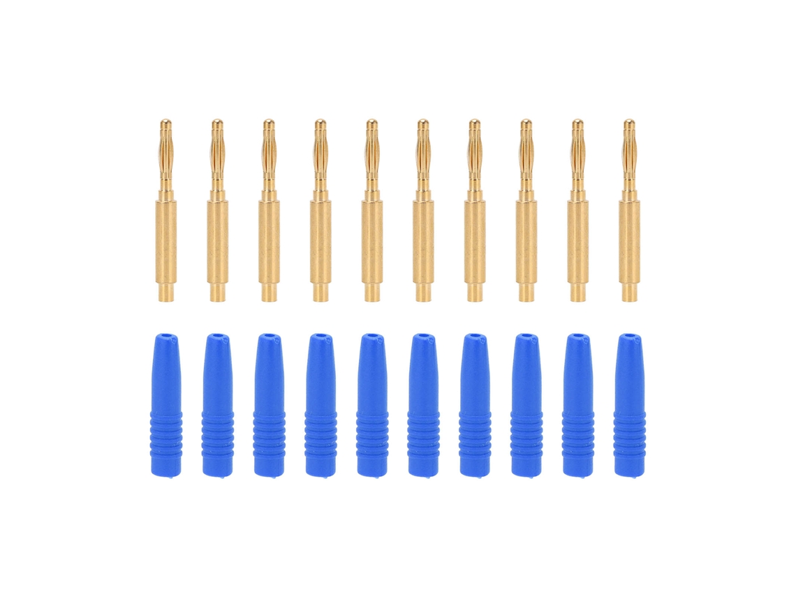 10pcs Plugues Banana Dourados de 2mm com Capa para Equipamentos de Teste com S/MARCA