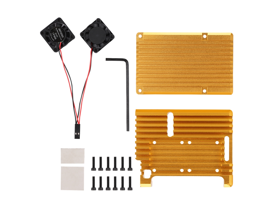 Capa Para Raspberry Pi 4b (material De Liga De Alumínio Com Ventilador De Resfriamento)