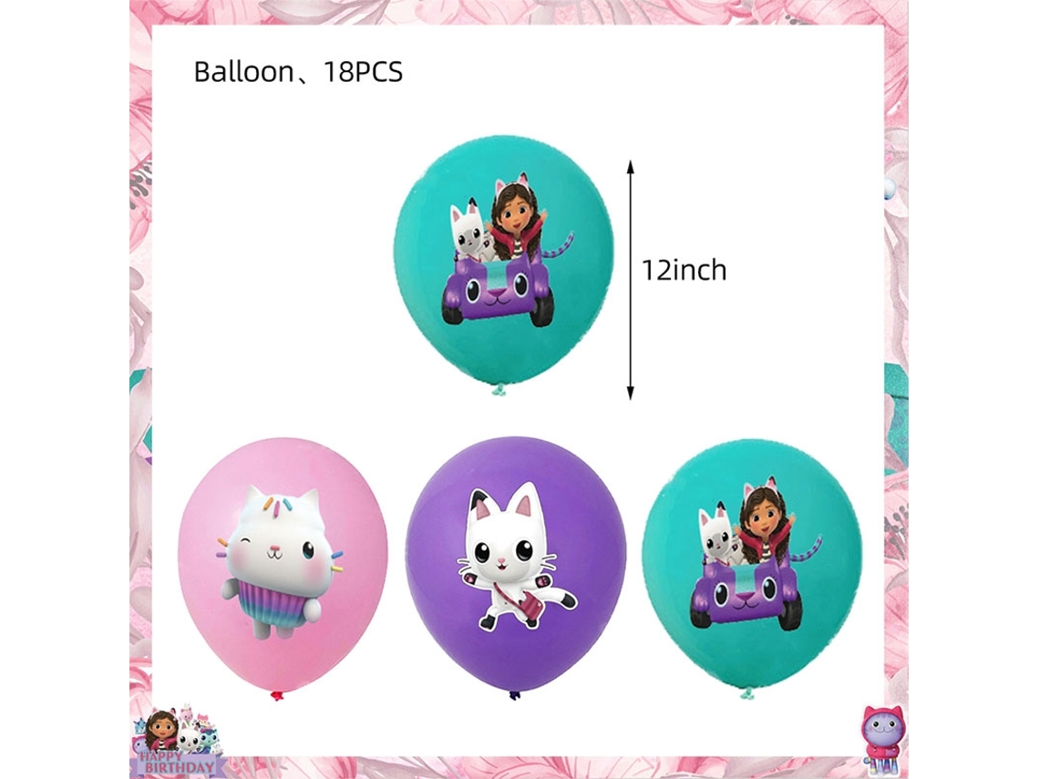 Decoração Para Festa De Aniversário Da Gabby Dollhouse, Gatinho Rosa Gabby, Copo De Papel, Prato, Guardanapos, Balão, Cenário, Chá De Bebê, Acessórios