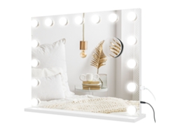 Espelho Maquiagem Led 3 Cores Usb 58x48cm Branco