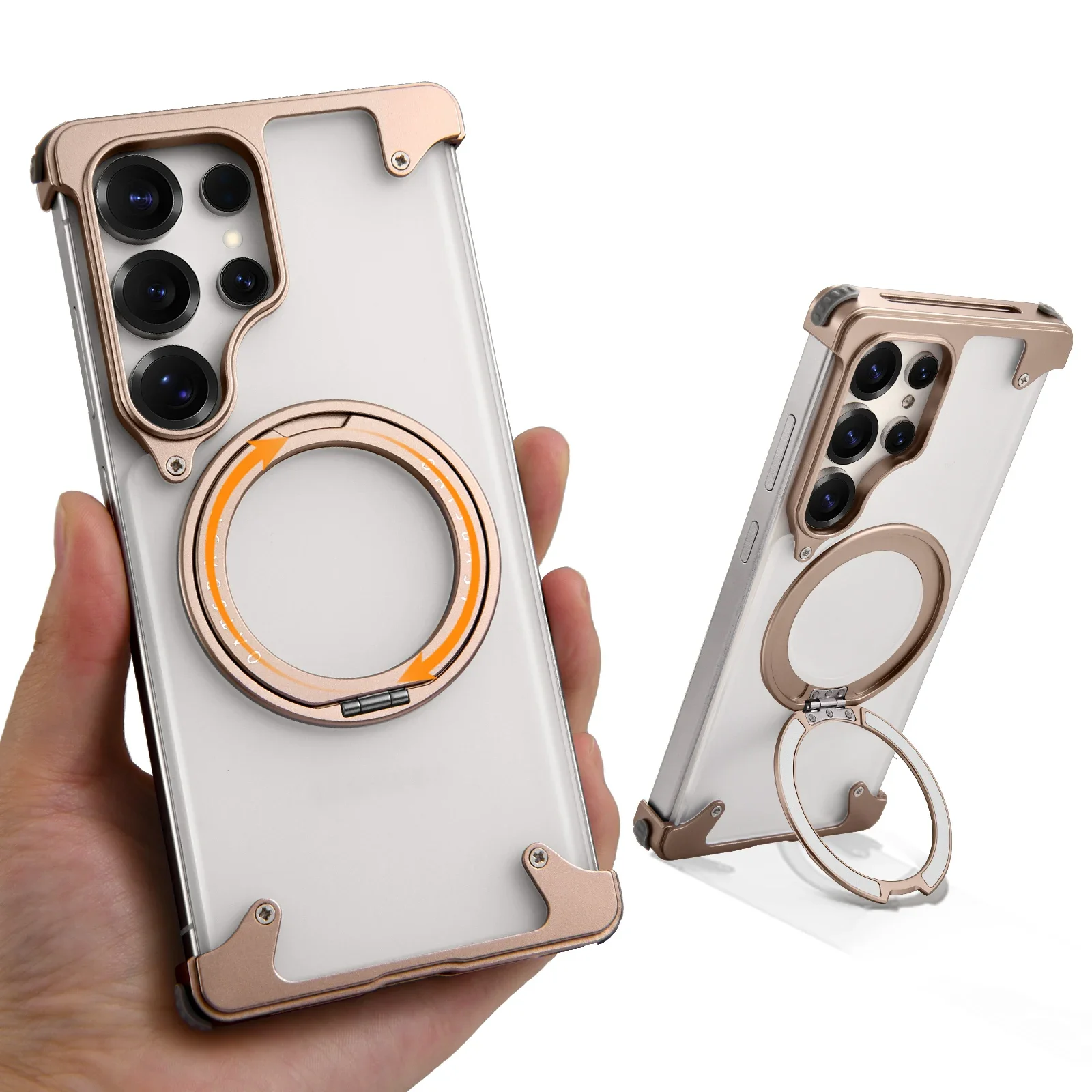 Capa Magnética Para Celular (desert Galaxy S25 Ultra) Com Suporte Giratório De 360°