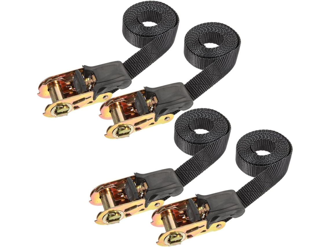 Conjunto de 4 fitas de segurança reforçadas com trava e sistema de liberação rápida para data.