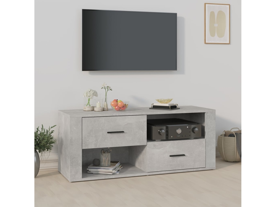 Vidaxl Móvel P/ Tv 100x35x40cm Madeira Processada Cinzento Cimento