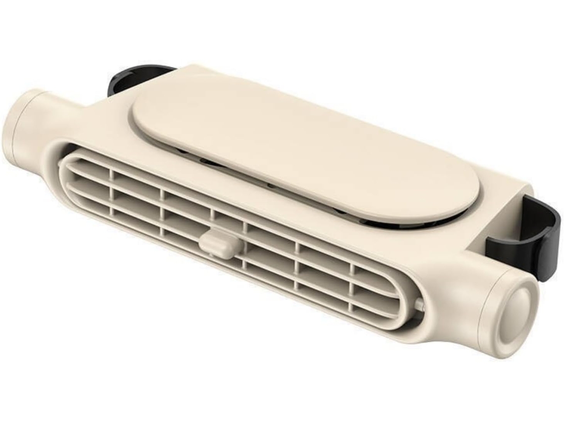 Ventilador De Encosto Cabeça Fácil Instalar, Ventilador De Carro Com Clipe E Porta Usb C Para Passageiros, Bege