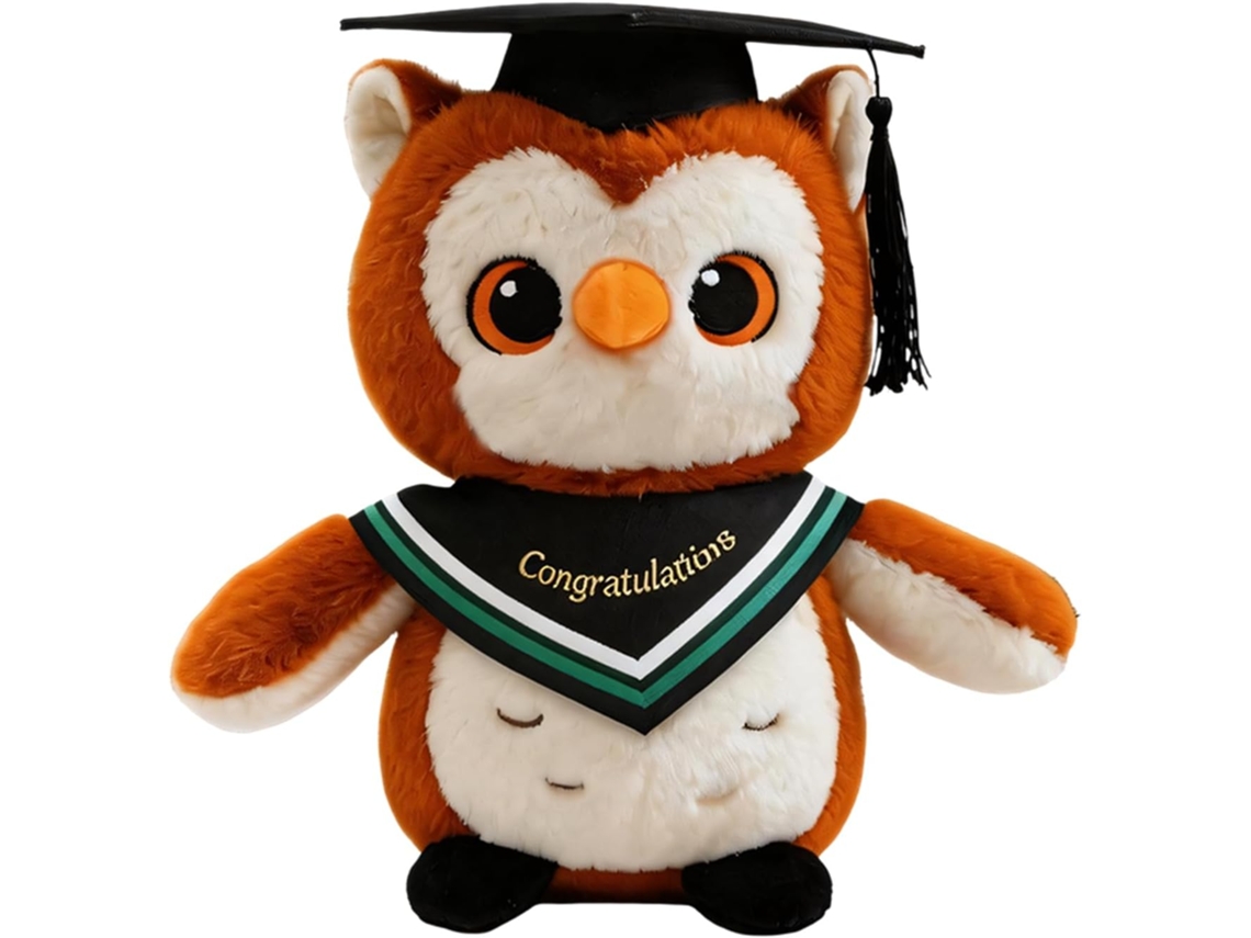 Adorável Coruja Médica De Pelúcia, 23cm Altura, Ideal Para Decoração