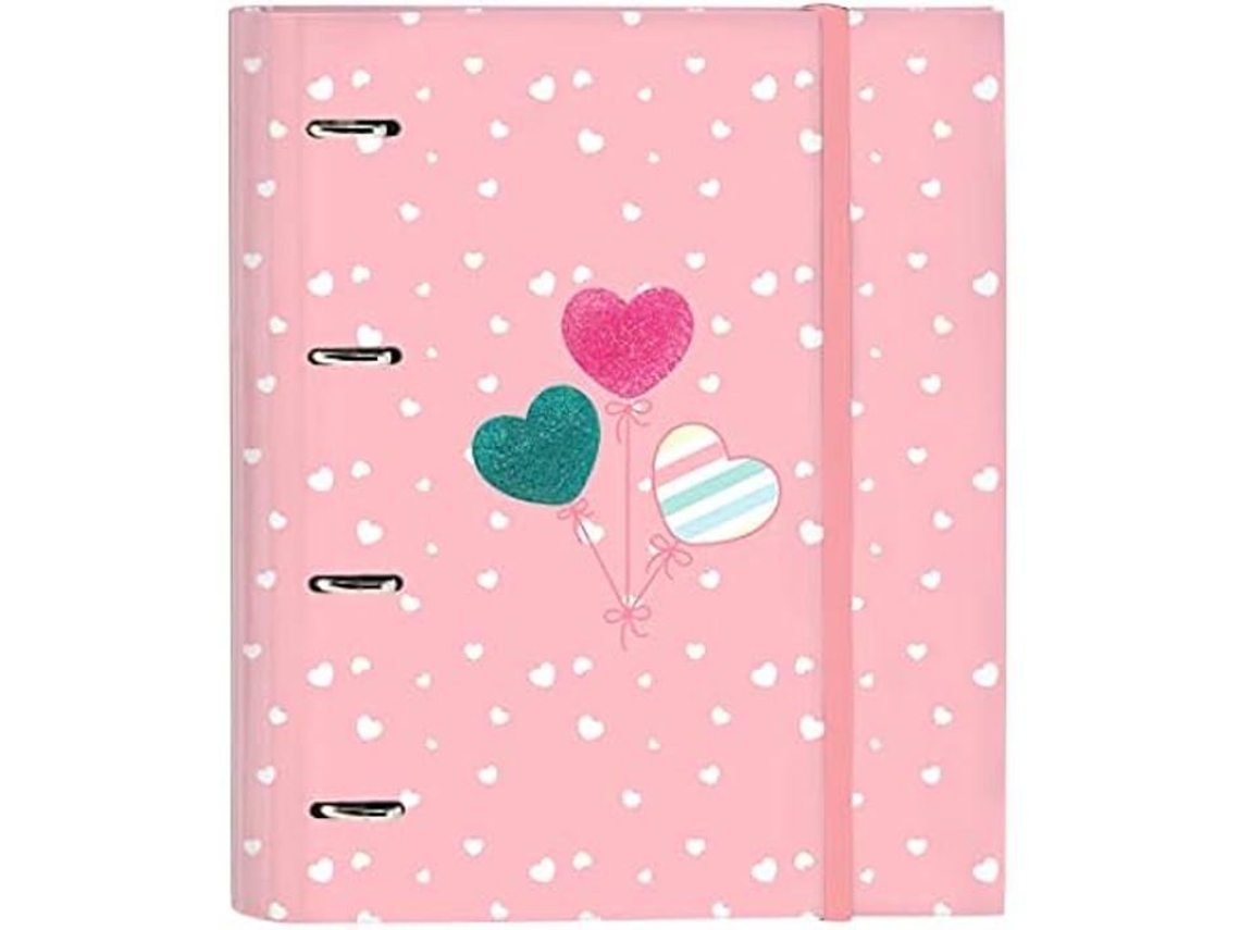 Pasta com Argolas Blackfit8 Globitos 27 X 32 X 3.5 Cm Cor de Rosa
