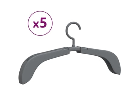 Conjunto 5 Cabides extensíveis VIDAXL cinzento