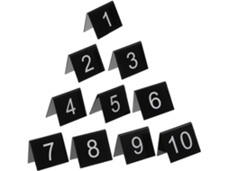 Pacote com 10 Marcadores Triangulares de Acrílico Preto Amosfun, Práticos e Seguros, Unidades para Decoração M