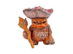 Decoração Elfo Cogumelo Laranja Monstro Fofo