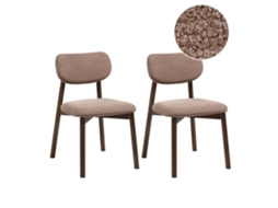 Sillas Con Asiento Y Respaldo De Bouclé Beliani Mills De Bouclé Marrón 50x58x80