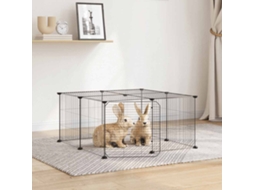 Vidaxl Gaiola P/ Animais De 12 Painéis C/porta 70x70x35 Cm Aço Preto