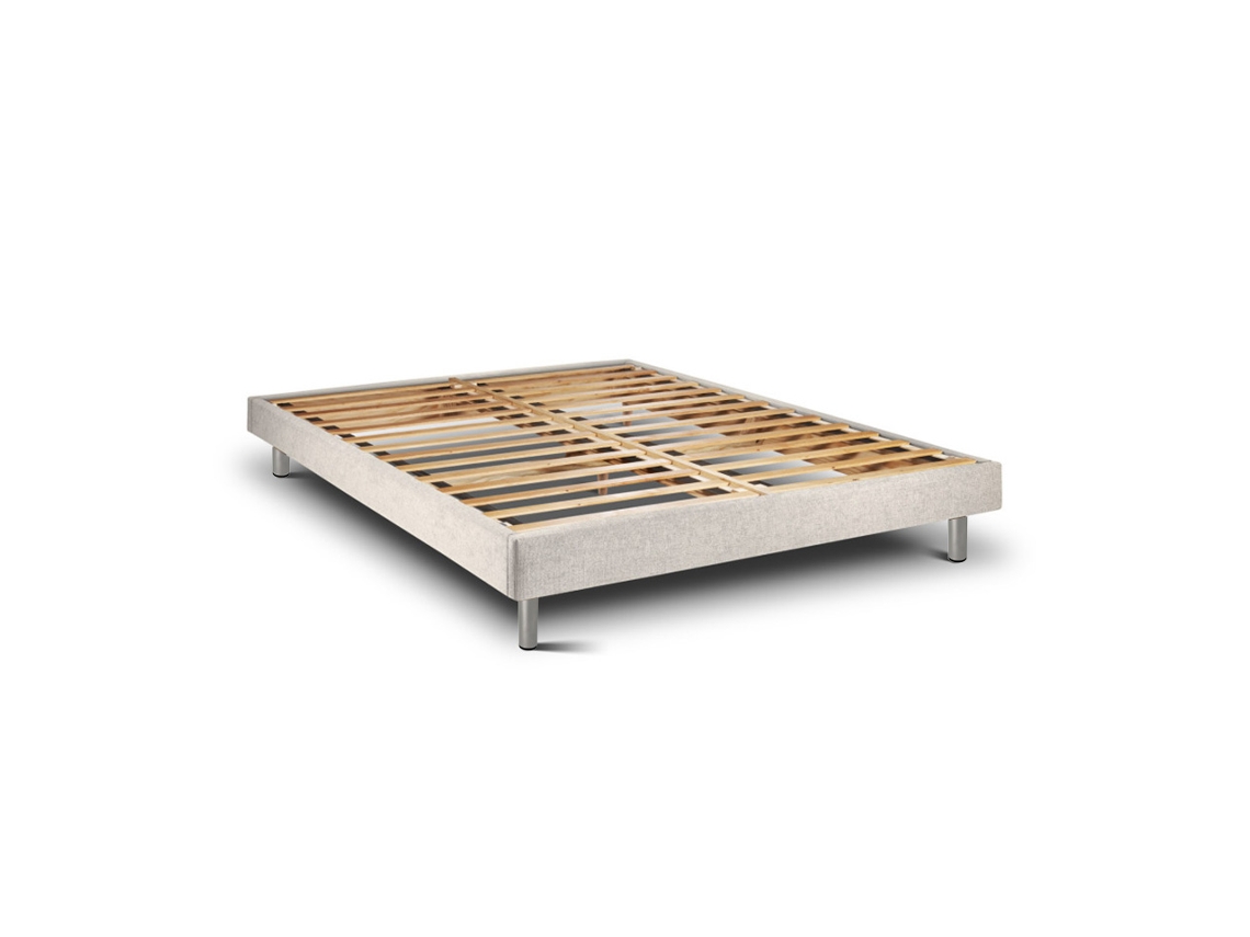 Estrutura De Cama Tribu  Pearl Pés Metal 190 X 105 Cm Altura 30 Cm Indream