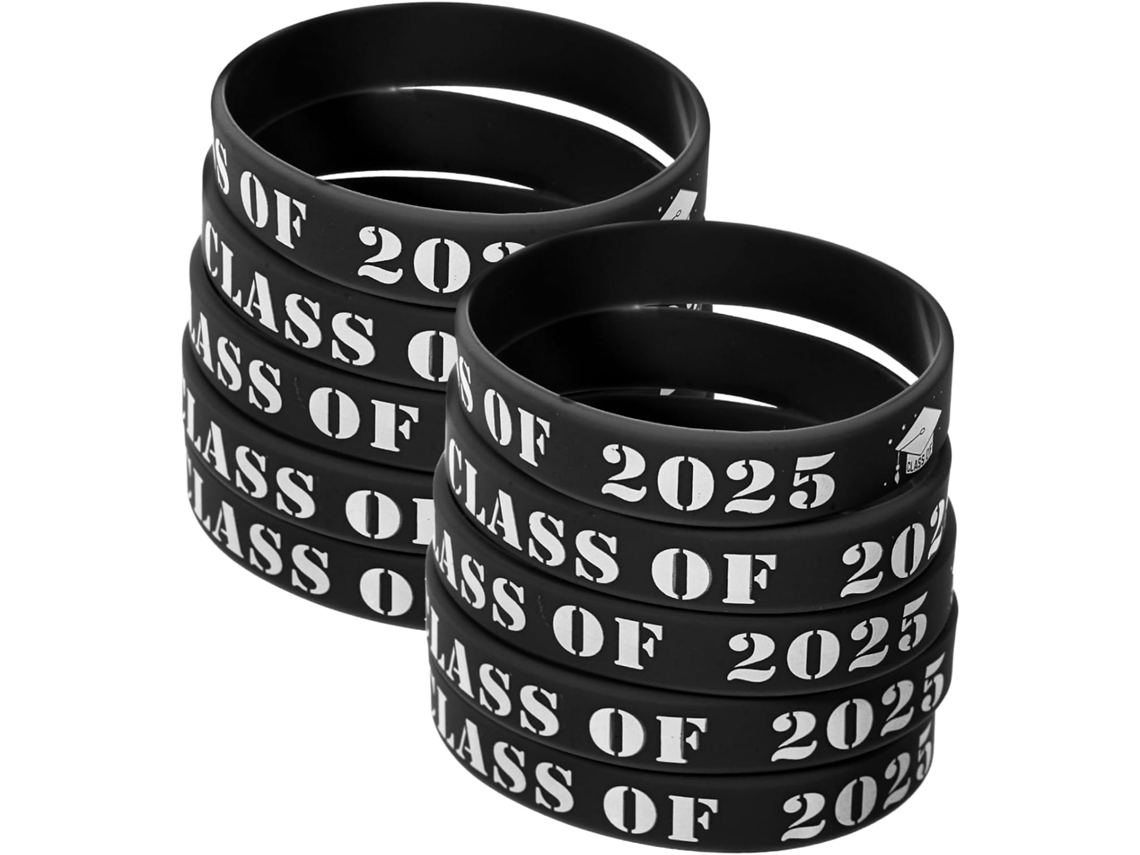Nuobesty 25 pulseiras de silicone reutilizáveis, pulseiras decorativas com formatos variados, sólidas e macias, ideais para