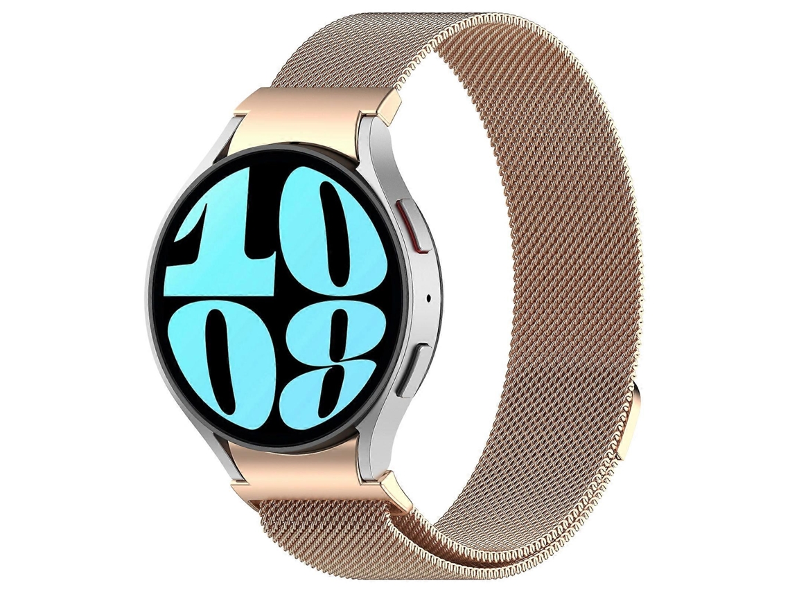 Pulseira De Metal Magnética Estilo Milan Com Botão Para Samsung Galaxy Watch 6