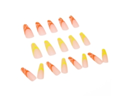1 Peça De Tips Para Unhas Modelo W044 Em Rosa Fluorescente Com Estilo Bailarina Geléia Incluída*