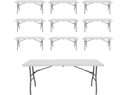 Megapack GH91 10 Tabelas Dobráveis ​​180 Cm Rectangular Branco Catering