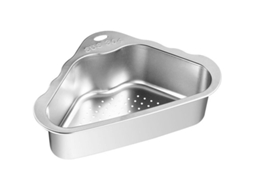 Cesto De Drenagem Triangular Em Aço Inoxidável Para Pia Cozinha, Com Filtro Resíduos, Cor Prata. -aquaforge