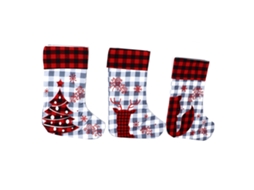 Meias de Natal Cartoon Estampada Tricotada Decoração Familiar