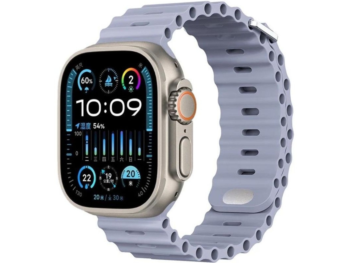 Pulseira ORYSIN Ocean Waves para Apple Watch Series 10 42mm Roxo Design Resistente e Elegante