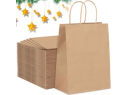 Sacos De Papel Kraft Com Alças, 10 Unidades, Marrom Aquaforge